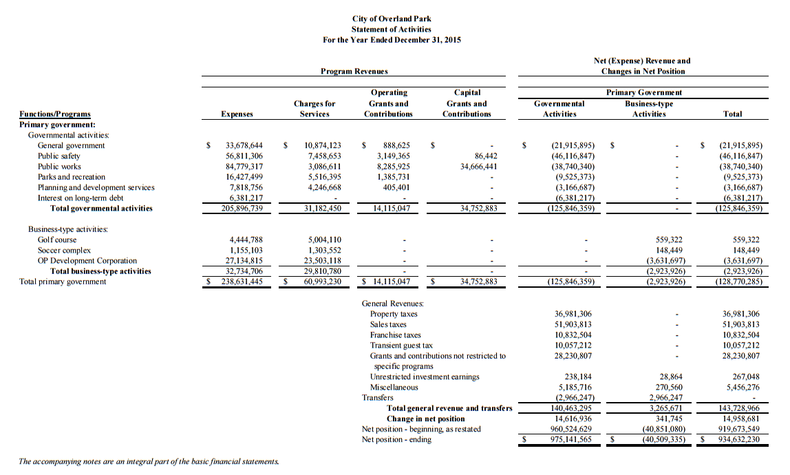 The Basic Financial Statements Financial Strategy For Public Managers