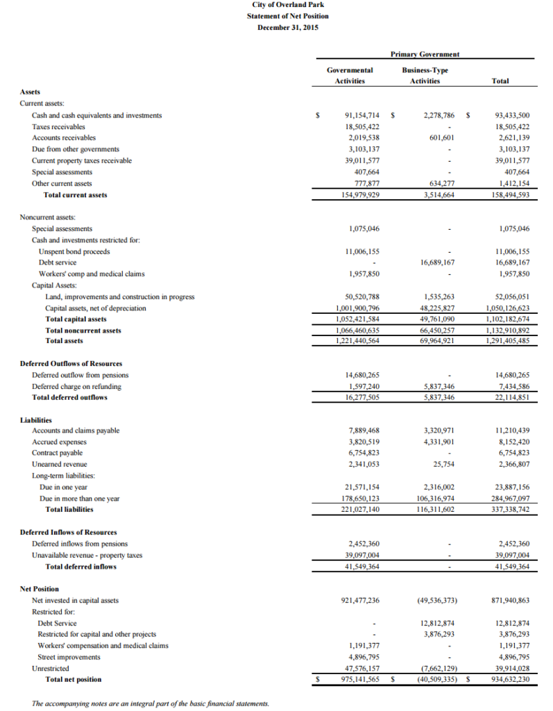 The Basic Financial Statements – Financial Strategy for Public Managers