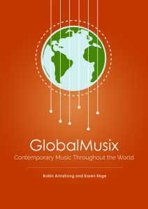 Book Cover merging guitar strings over globe