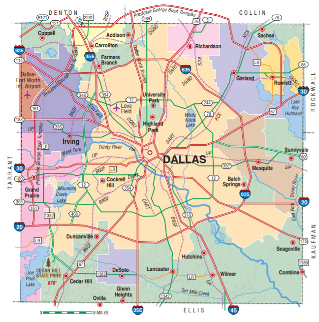 Dallas County Map With Cities