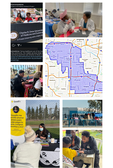 Figure 1. Map of Service Planning Area 6 in Los Angeles, California, highlighting the work of our team members Stephania Luna, Madilynn Reynoso, and Jalen Castille.