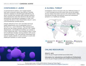 Fact sheet on drug-resistant candida auris continued