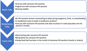 Chart outlining HIV risk by behavior