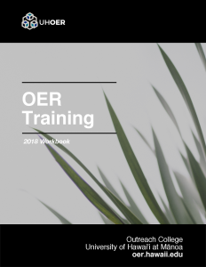 OER Training Workbook cover art