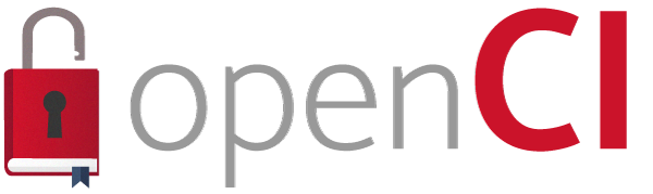 Open Channel Islands' logo, a red book that resembles an open padlock followed by the text "open CI."