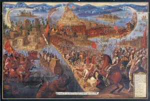 "The Conquest of Tenochtitlan" http://www.loc.gov/exhibits/kislak/kislak-exhibit.html. Licensed under Public Domain via Commons - https://commons.wikimedia.org/wiki/File:The_Conquest_of_Tenochtitlan.jpg#/media/File:The_Conquest_of_Tenochtitlan.jpg
